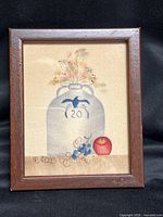 Full view of framed watercolor painting