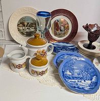 Front view of all china and glass pieces