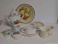 Group shot of all ten china pieces