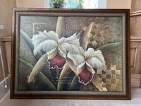 Front view of framed orchid painting