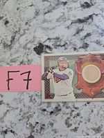 Front of card with jersey swatch and player image