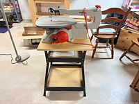 Full view of Ridgid scroll saw on stand