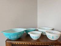 All five Butterprint bowls displayed on tabletop