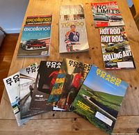 Overview of all magazines laid on table