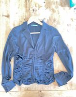 Front view of black silk Marciano blouse