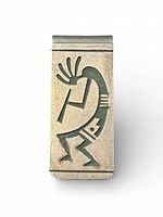 Front view showing Kokopelli overlay design