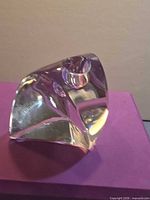 side view of one clear crystal candle holder