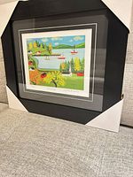 Full view of framed Seascape print with corner protectors