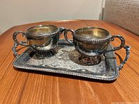 Tray, creamer and sugar bowl full view