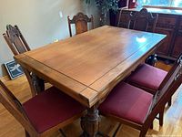 overall view of table with six chairs