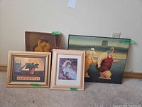 Group shot of four prints showing relative sizes and framing