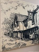 Full view of canvas showing architectural street scene