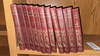 Spines of volumes 1-10 plus additional title, showing uniform bindings and numbering