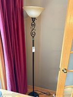 Full view of the floor lamp from base to shade