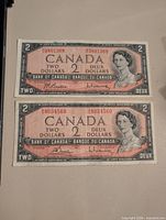 Both 1954 $2 banknotes front view