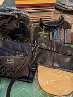 Group shot of all six purses and wallets