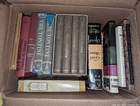 Overview of books in box