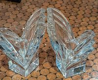 Front view of both Mikasa crystal tulip candle holders