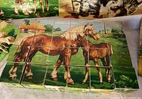 Block cubes assembled showing horse and foal scene