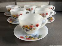 Full set of 6 cup and saucer pairs