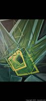 Green geometric abstract painting