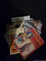 Stack of assorted vintage crochet books and pamphlets