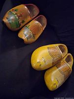 Overview showing both pairs of Dutch wooden clogs