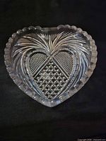 Top view of Waterford heart crystal dish