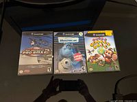 Front view of three GameCube game cases