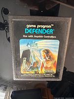 Front view of Atari 2600 Defender cartridge showing label and model number CX2609