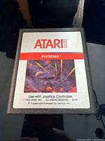 Front view of Atari 2600 Phoenix cartridge showing label details