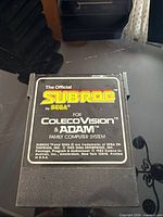 Front view of SubRoc ROM cartridge showing label and compatibility information