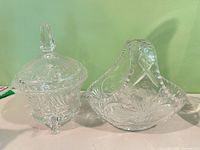 Both crystal pieces side by side showing overall forms