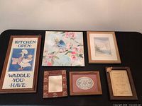 Group shot of all six framed pieces