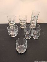 Group shot of all glasses arranged to show different shapes and count