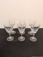 Full set of six JG Durand Flamenco Swirl crystal wine glasses