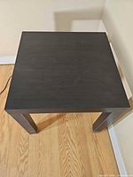 Top view of black square side table