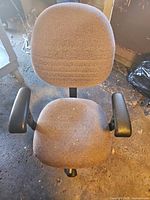 Full top view of gray fabric office chair