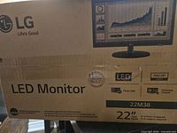 Box showing LG branding, model, specifications