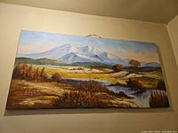 Full view of painting showing entire landscape scene