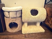 Both cat furniture pieces side-by-side