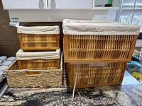 Group shot showing all five baskets on countertop
