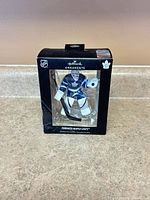 Boxed Hallmark Toronto Maple Leafs goalie ornament front view