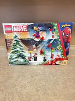 Front view of sealed LEGO Marvel Spider-Man 2024 Advent Calendar box showing artwork