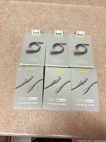 Six retail boxes of heyday Lightning to USB-A 4 ft gray cables