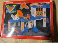 Front of box showing Shelcore Star Station playset artwork and age recommendation