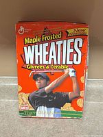 Front panel with Maple Frosted Wheaties branding and Tiger Woods image