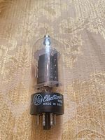 Front view of GE LW 183-5 tube showing logo, model marking and internal structure