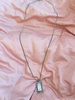 Full view of necklace showing chain length and pendant