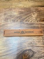 Closed Royal Jamaica Churchill cedar cigar box top view